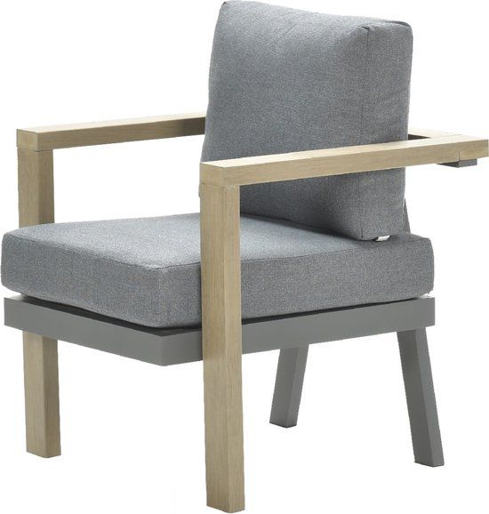 Garden Impressions Morgana dining fauteuil - vintage teak/carbon black/ mystic grey