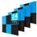 JBER set van 24 blauwe en antraciet akoestische panelen van wedgeschuim voor studio‘s, brand- en geluidwerende zwarte wandpanelen 5 x 30 x 30 cm