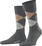 Burlington Edinburgh gedessineerd wol sokken heren grijs - maat 40-46
