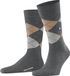 Burlington Edinburgh gedessineerd wol sokken heren grijs - maat 40-46