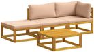 vidaXL Canapé 2 places Beige Bois d'acacia massif