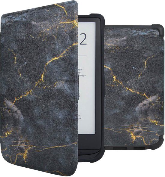 imoshion Ploonk Ereader Hoes - Geschikt voor Pocketbook Touch Lux 5 - Black Marble