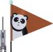 Pexkids Drapeau de vélo Panda - Divisible - Sécurité et Visibilité - Design ludique - Marron