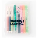 Mr. Wonderful - Schrijfset - Powerful & Wonderful - Balpen, markeerstift, vulpotlood, gum