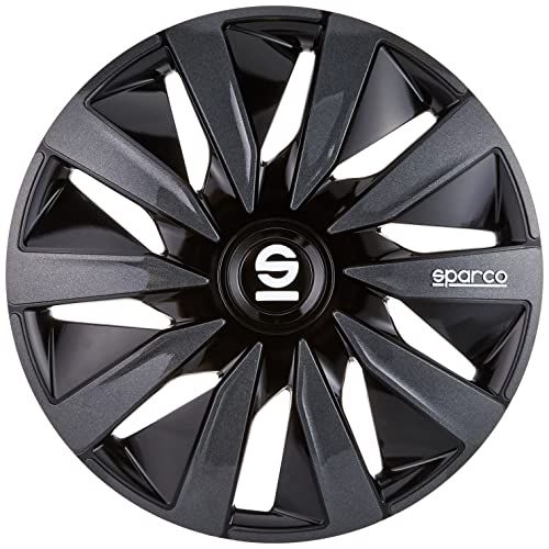 Sparco Set Van 4 Wieldoppen 13" Inch Lazio Autowielhoes SPC1391BKGR Zwartgrijs