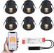 HOFTRONIC Set van 6 Betty Smart LED Mini Inbouwspots - Zwart - 12V 3W 140lm - Dimbaar - Wifi & Bluetooth - 2700K - IP44