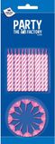 Merkloos / Sans marque Haza-Witbaard Taartkaarsjes - 24 stuks - Roze/Wit