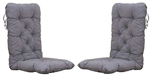 Chicreat Set van 2 high-back chairs, 120x50x8 cm, Lichtgrijs