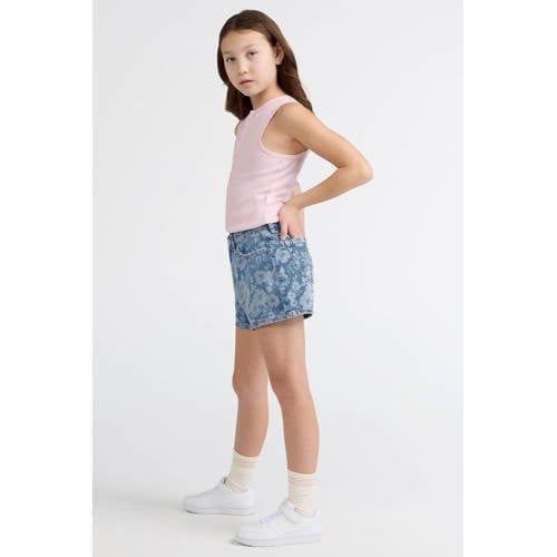 Abercrombie & Fitch regular waist gebloemde short light blue denim