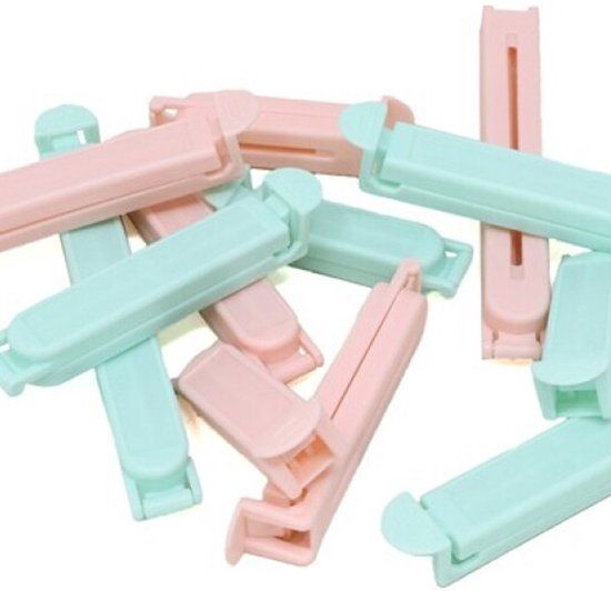 Concorde Vershoudclips - 12 stuks - Pastel Kleurenmix - Kunststof - 3 Formaten