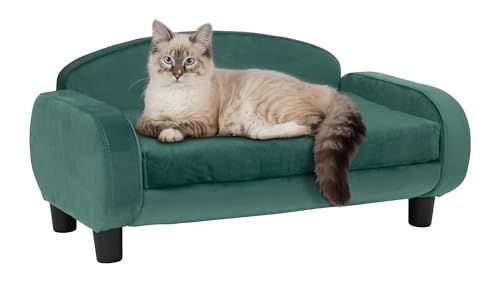 Paws & Purrs Modern Pet Sofa - 31.5" Wide Low-Profile Lounger with Removable Cover