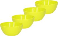 Plasticforte Bols - 4x - plastique - bols - dessert/petit déjeuner - D14 x H6 cm - vert