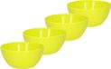 Plasticforte Bols - 4x - plastique - bols - dessert/petit déjeuner - D14 x H6 cm - vert