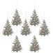 Merkloos / Sans marque Decoris kerstboom hangers - 6x - champagne glitters - 15 cm - kerst ornamenten - Kunststof - kerstversiering