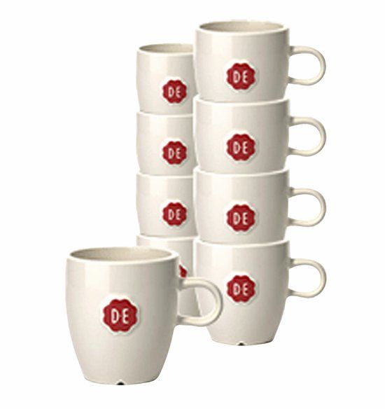 Douwe Egberts Kopjes Kunststof Kleurloos Geschikt voor 4 personen Vaatwasserbestendig Magnetronbestendig