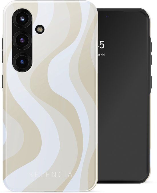 Selencia Hoesje - Geschikt voor Samsung Galaxy S25 - Backcover - Desert Waves Beige