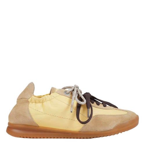BRONX Cli-oo leren sneakers lichtgeel