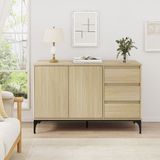 en.casa Dressoir Kistiandi 120x40x76 cm licht eiken