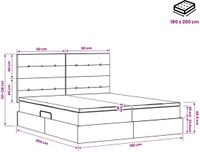 vidaXL LED-bed met opbergruimte en matras, taupe, 180 x 200 cm, gestoffeerd