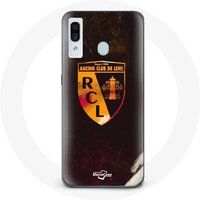 Maniacase Hoesje Samsung Galaxy A30 rcl lens oranje zwarte achtergrond
