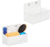 Merkloos Relaxdays Opbergmandjes Badkamer - Set van 2 - Hangend - Wit