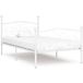 vidaXL Bedframe en lattenbodem, volwassenen, eenpersoonsbed, lattenbodem, op voet, slaapkamer, binnen, huis, wit, metaal, 90 x 200 cm