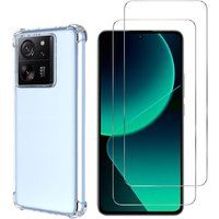 Phonillico® Schokbestendig hoesje voor Xiaomi 13T / 13T PRO en 2 gehard glas schermbeschermingsfilm