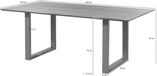 MASSIVMOEBEL24.DE SWISS EDGE table à manger gris laqué bois massif acacia 200x100x76 cm