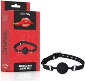 Erospace Wild Play - bâillon en silicone pour jeux BDSM (noir)