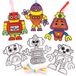 Baker Ross FE379 Robot Zonnevanger Decoraties - pakket van 10, Glas in Lood Effect voor Kinderen om te Versieren en Tentoon te Stellen voor Knutselactiviteiten.