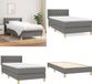 vidaXL Boxspring met matras stof donkergrijs 90x200 cm