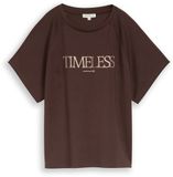 Tom Tailor - T-shirt en scuba met opschrift - Taille XL - java dark brown