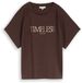 Tom Tailor - T-shirt en scuba met opschrift - Taille XL - java dark brown