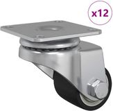 vidaXL Caster Zilver Kunststof 12 stuks