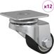 vidaXL Caster Zilver Kunststof 12 stuks