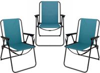 Redcliffs Klapstoel unica - 3x - blauw - voor kinderen - 75 x 38 cm - metaal/polyester - campingstoel / tuinstoel