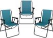 Redcliffs Klapstoel unica - 3x - blauw - voor kinderen - 75 x 38 cm - metaal/polyester - campingstoel / tuinstoel