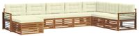 vidaXL - Buiten - bank - set - 8 - st - Natuurlijk - en - Crème - Massief - Acacia - Hout