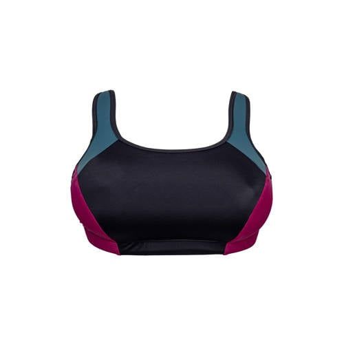 Plaisir +size level 2 sportbh Viva Active zwart/roze