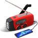 VHV Radio d'urgence - Radio AM/FM solaire à manivelle - Lampe de poche 3 LED et batterie 600mAh - Camping