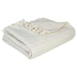 Atmosphera Plaid - creme - 230 x 250 cm - katoen - met franjes