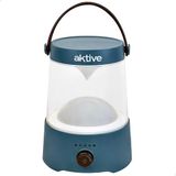 AKTIVE 63077 Oplaadbare campinglamp, 3 lichtmodi met dimmer, 400 lumen, batterij of AA-batterijen (N/I), USB-powerbank, flexibele handgreep, IP44 waterdicht, optimaal voor outdoor en camping