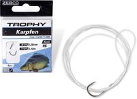 Zebco Trophy Carp Hook-to-Nylon 70cm (8 pcs) Hook Black - Maat: 6