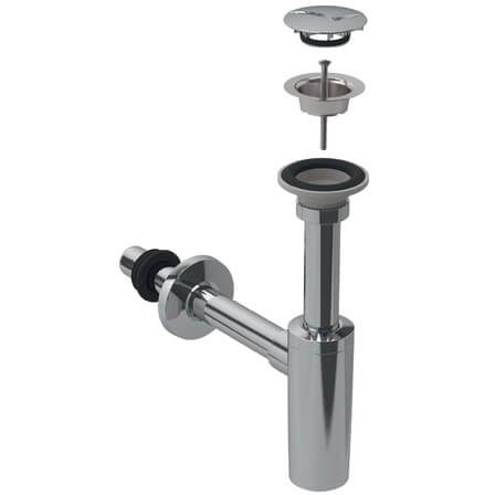 Geberit Sifon 1 1/4 40 mm met muurbuis chroom