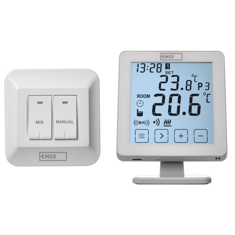 Emos P5623 Slimme Thermostaat - Wit - Wifi - LCD - AC/Batterij - 0-40°C