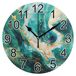 Turquoise Marmeren Wandklok Stille Keuken- en Woonkamer Klok