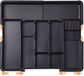 Unyqoos® Organiseur de tiroir à couverts réglable avec division extensible et porte-couteaux