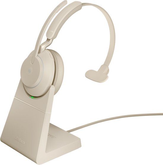 Jabra Evolve2 65 MS Mono Bluetooth Headset - On-Ear - Beige