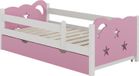 Vitalispa Lit enfant Jessica Rose 70x140 cm avec tiroir, sans matelas