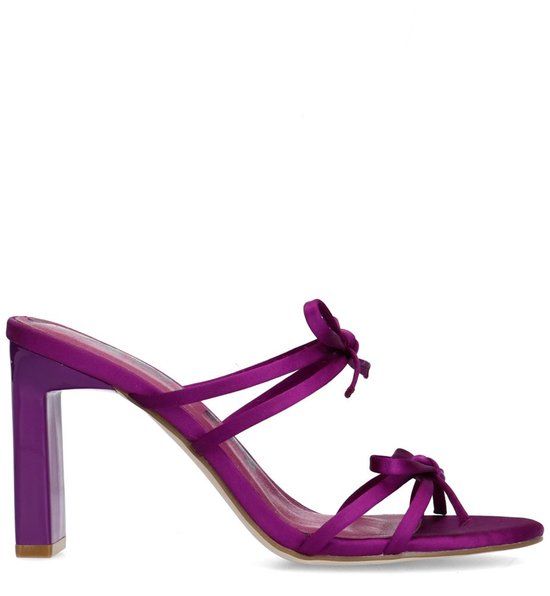 Sacha - Dames - Paarse sandalen met hak en strikjes - Maat 39
